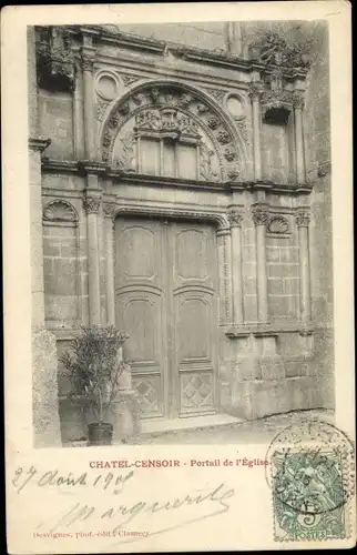 Ak Chatel Censoir Yonne, Portail de l'Eglise