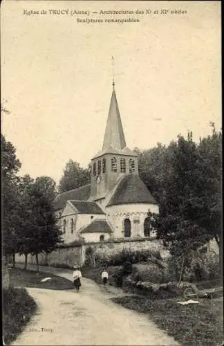 Ak Trucy Aisne, Eglise