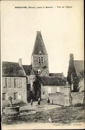 Ak Margival Aisne, avant la Guerre, Vue de l'Eglise