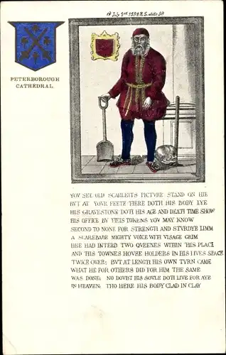 Wappen Gedicht Ak Peterborough Cambridgeshire England, Cathedral