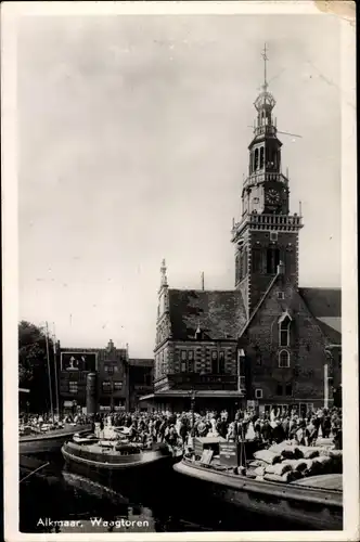 Ak Alkmaar Nordholland Niederlande, Waagtoren