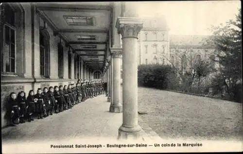 Ak Boulogne sur Seine Hauts de Seine, Pensionnat Saint Joseph, Un coin de la Marquise