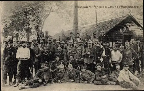 Ak Schwäbisch Gmünd, Prisonniers francais, Französische Kriegsgefangene, deutsche Soldaten