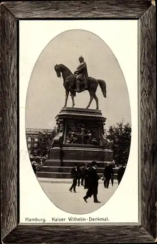 Präge Passepartout Ak Hamburg, Partie am Kaiser Wilhelm Denkmal