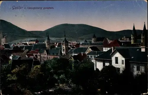 Ak Goslar in Niedersachsen, Blick auf den Ort vom Georgsberg aus