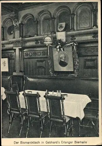 Ak Hamburg Mitte Altstadt, Bismarckstisch in Gebhard's Erlanger Bierhalle, Kleine Bäckerstraße