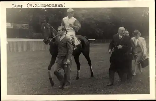 Foto Ak Lump Rennpferd, Jockey W. Zimmermann