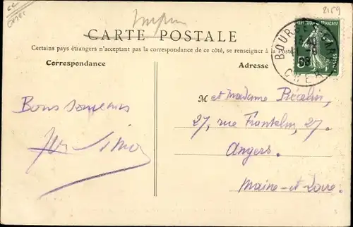 Ak Saint Florent Cher, Rue du Cher, La Mairie et les Ecoles