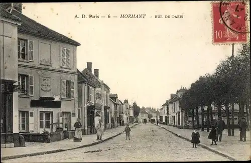 Ak Mormant Seine et Marne, Rue de Paris