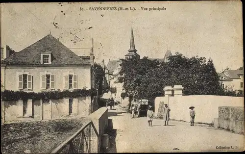 Ak Savennières Maine et Loire, Vue principale, Kutsche