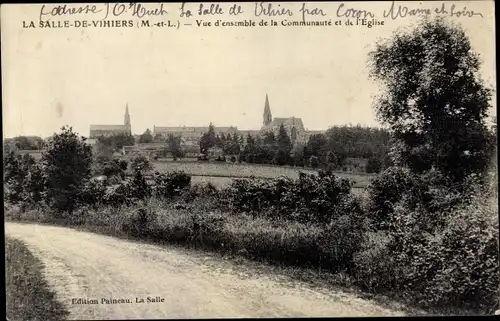 Ak La Salle de Vihiers Maine et Loire, Vue d'ensemble de la Communaute et de l'Eglise