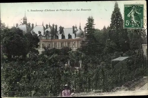 Ak Sonchamp Yvelines, Chateau de Pinceloup, Roseraie