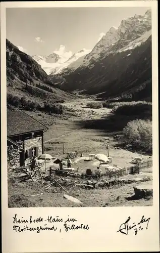 Ak Ginzling in Tirol, Zillertal, Steinbockhaus im Floitengrund