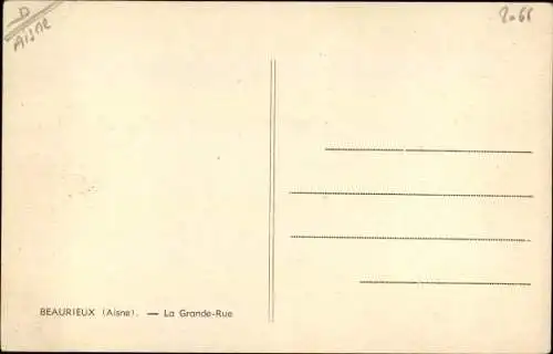 Ak Beaurieux Aisne, Grande Rue