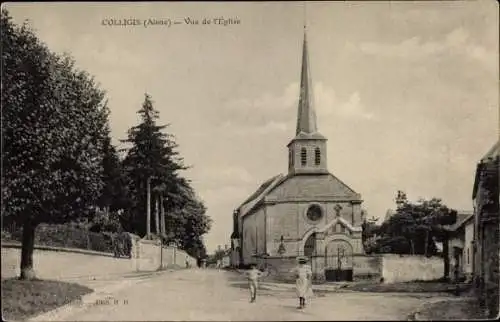 Ak Colligis Aisne, Vue de l'Eglise