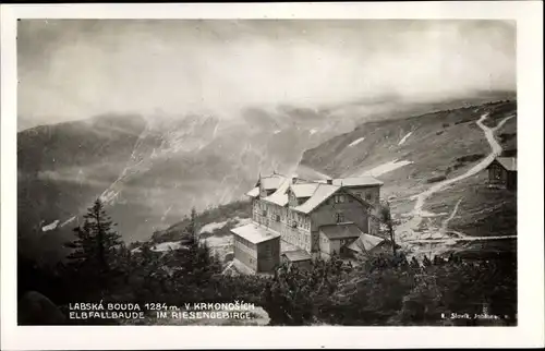 Ak Elbfallbaude, Labská bouda, Riesengebirge, Panoramaansicht