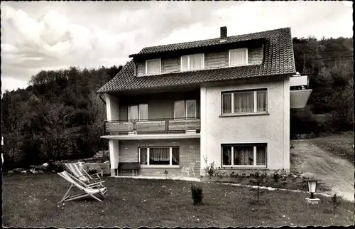 Ak Bad Orb in Hessen, Haus Schmitt Außenansicht, Liegestühle