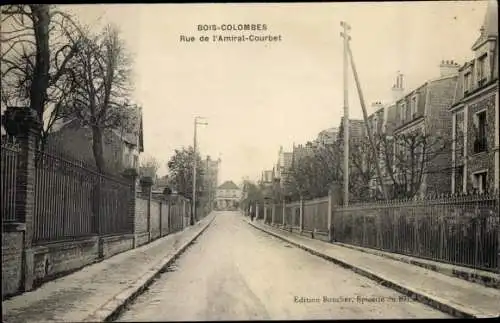 Ak Bois Colombes Hauts de Seine, Rue de l'Amiral Courbet