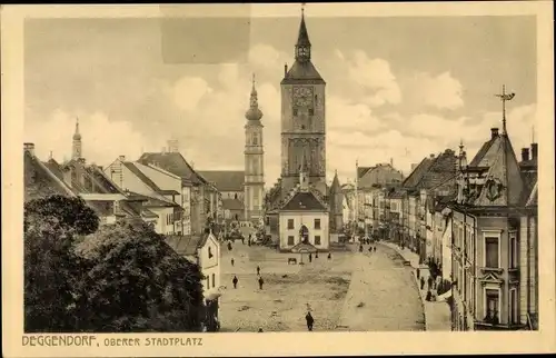 Ak Deggendorf im Bayerischen Wald Niederbayern, Oberer Stadtplatz