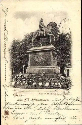 Ak Mönchengladbach in Nordrhein Westfalen, Kaiser Wilhelm Denkmal