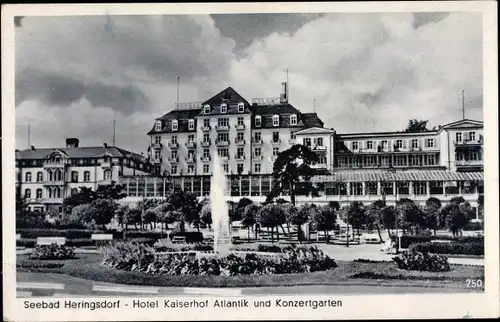 Ak Ostseebad Heringsdorf auf Usedom, Hotel Kaiserhof Atlantik und Konzertgarten