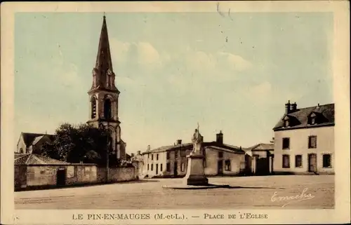Ak Le Pin en Mauges Maine et Loire, Place de l'Eglise