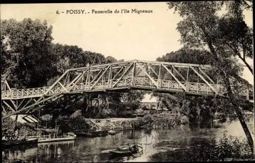 Ak Poissy Yvelines, Passerelle de l'Ile Migneaux