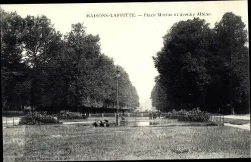 Ak Maisons Laffitte Yvelines, Place Marine, avenue Albine