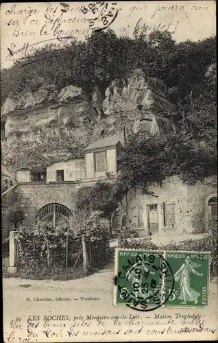 Ak Les Roches Loir et Cher, pres Montoire sur le Loir, Maison Troglodyte