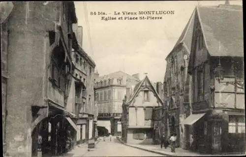 Ak Montluçon Allier, Eglise et Place St Pierre