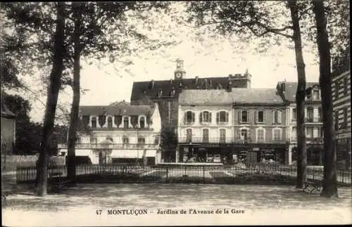 Ak Montluçon Allier, Jardins de l'Avenue de la Gare