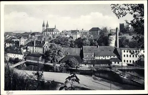 Ak Cheb Eger Region Karlsbad, Teilansicht