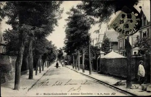 Ak Bois Colombes Hauts de Seine, Avenue Gambetta