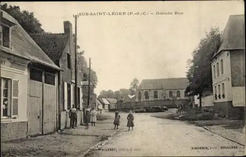 Ak Sus Saint Léger Pas de Calais, Grande Rue