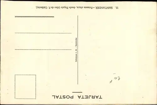 Künstler Ak Calderón, F., Santander Kantabrien, Primera playa