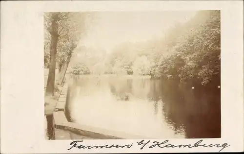 Foto Ak Hamburg Wandsbek Farmsen Berne, Wasserpartie