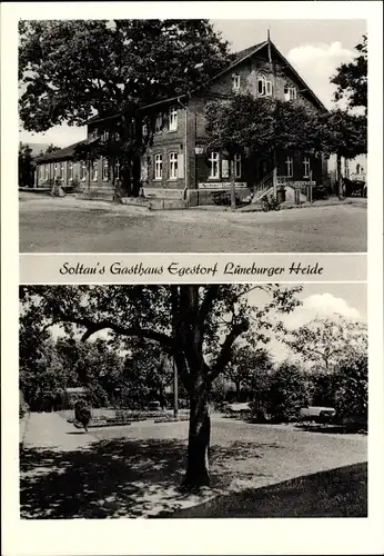 Ak Egestorf Lüneburger Heide, Soltau's Gasthaus, Straßenansicht, Garten