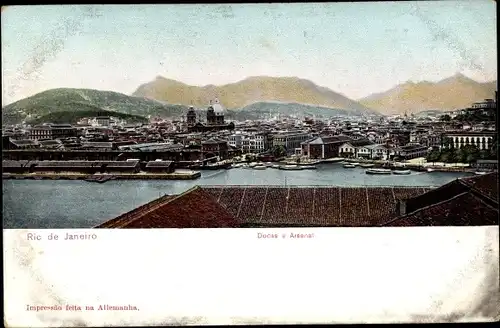 Ak Rio de Janeiro Brasilien, Docas e Arsenal, Panorama