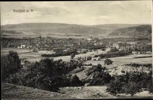 Ak Saalfeld an der Saale Thüringen, Panorama vom Ort