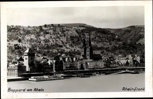 Ak Boppard am Rhein, Rheinfront, Kirche