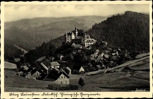 Ak Lauenstein Ludwigsstadt in Oberfranken, Burg Lauenstein, Grenzwarte