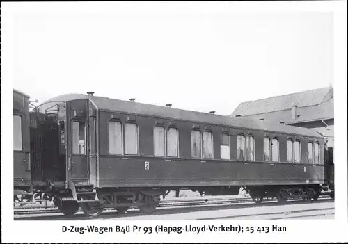 Ak Deutsche Eisenbahn, D Zug Wagen B4ü Pr 93, Hapag Lloyd Verkehr, 15 413 Han
