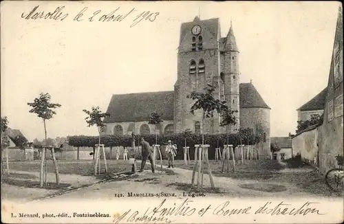 Ak Marolles sur Seine et Marne, L'Eglise