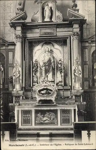 Ak Marchenoir Loir et Cher, Interieur de l'Eglise, Reliques de Saint Leonard