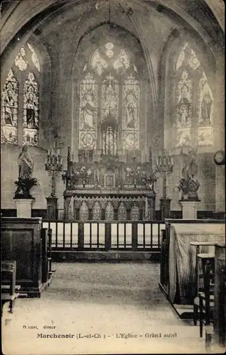 Ak Marchenoir Loir et Cher, L'Eglise, Grand autel