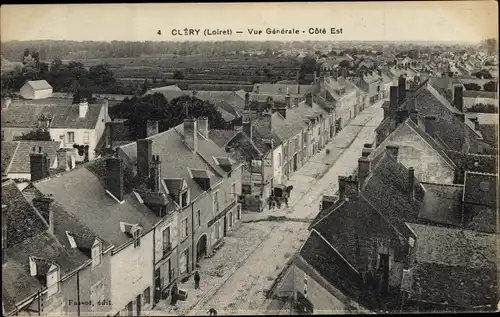 Ak Clery Loiret, Vue Generale, Cote Est