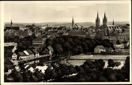 Ak Cheb Eger Region Karlsbad, Gesamtansicht