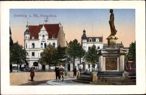 Ak Alt Homberg Duisburg Nordrhein Westfalen, Bismarckplatz, Statue