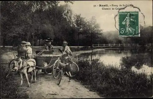 Ak Rueil Malmaison Hauts de Seine, Etang de Saint Cucufa, Chemin de Ceinture