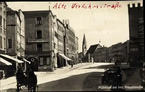 Ak Mühldorf am Inn Bayerisches Alpenvorland, Hauptstraße, Josef Weiss Farbengeschäft